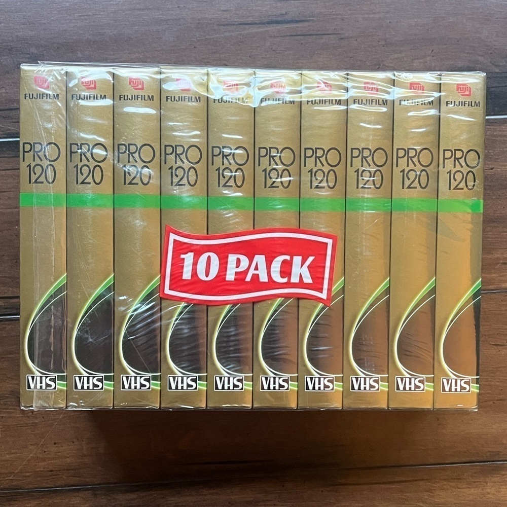 NEW Sealed 10 Pack of FUJIFILM PRO-120 Premium High Grade VHS Tapes